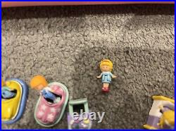 Vintage POLLY POCKET 1989 Ring Collecting Case With 8x Rings Bluebird 4 figures