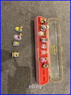 Vintage POLLY POCKET 1989 Ring Collecting Case With 8x Rings Bluebird 4 figures