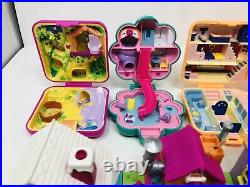 Vintage POLLY POCKET BLUEBIRD Compacts, Houses, People, Huge Lot of 50+ Pieces