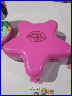 Vintage POLLY POCKET Lot 4 Playsets, 28 Figures, 1 Mirror READ DESCRIPTION