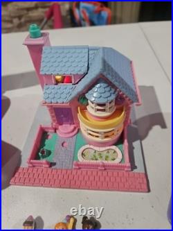 Vintage POLLY POCKET Lot 4 Playsets, 28 Figures, 1 Mirror READ DESCRIPTION