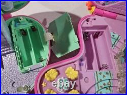 Vintage POLLY POCKET Lot 4 Playsets, 28 Figures, 1 Mirror READ DESCRIPTION