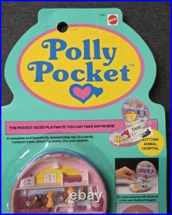 Vintage Polly Pocket 1989 Button's Animal Hospital Bluebird NEW SEALED Vintage Polly Pocket 1989 Button's Animal Hospital Bluebird NEW SEALED