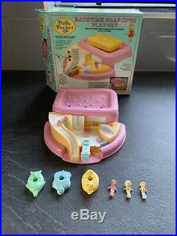 Vintage Polly Pocket 1990 Pink Bath time Soap Dish With Box, Bluebird