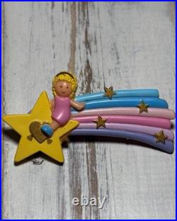 Vintage Polly Pocket 1990 Shooting Star Barrettes Complete Bluebird Toys