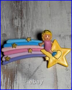 Vintage Polly Pocket 1990 Shooting Star Barrettes Complete Bluebird Toys