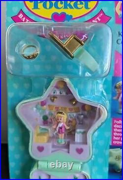 Vintage Polly Pocket 1992 Bathing Beauty Pageant Ring and Ring Case NEW On CARD