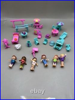 Vintage Polly Pocket 1995 Clubhouse 6 Dolls Plus 21 Accessories Bluebird Rare