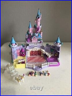 Vintage Polly Pocket 1995 Disney Cinderella's Castle Six Figures, Lights