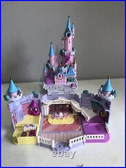 Vintage Polly Pocket 1995 Disney Cinderella's Castle Six Figures, Lights