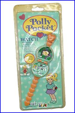 Vintage Polly Pocket 1995 Hope Ind. Quartz Heart Orange Band Watch NIP SEALED