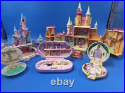 Vintage Polly Pocket 2 Cinderella Castles, 2 Clam Shells, 1 Stamp (NOT COMPLETE)