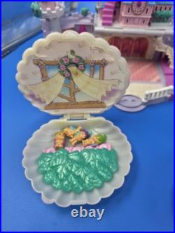 Vintage Polly Pocket 2 Cinderella Castles, 2 Clam Shells, 1 Stamp (NOT COMPLETE)