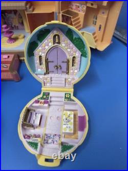 Vintage Polly Pocket 2 Cinderella Castles, 2 Clam Shells, 1 Stamp (NOT COMPLETE)