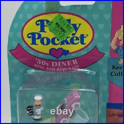 Vintage Polly Pocket 50's Diner Figure Playset Ring And Case 8743 Mattel 1993