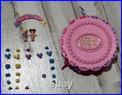 Vintage Polly Pocket 85% COMPLETE Birthday Surprise 1994 Blue Bird Pink Cake