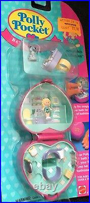 Vintage Polly Pocket Bath time Fun Ring NEW SEALED MOC 1994 Pink Heart ...