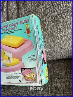 Vintage Polly Pocket Bathtime Soap Dish Yellow Playset 100% Complete Boxed VGC