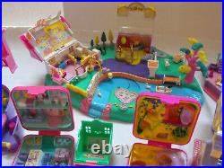 Vintage Polly Pocket Bluebird 38+ piece lot Compacts People Houses 1989 to 1995