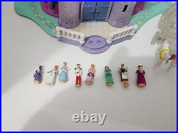 Vintage Polly Pocket Bluebird Disney Cinderella Enchanted Castle 8 Figs & Horses