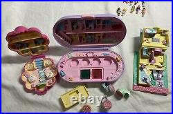Vintage Polly Pocket Bluebird Lot Houses Beauty Case Figures Disney Compacts 90s