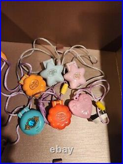 Vintage Polly Pocket Compact Necklaces 6 Lot Rare Find