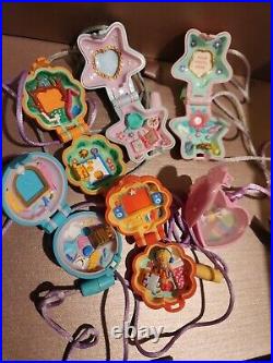 Vintage Polly Pocket Compact Necklaces 6 Lot Rare Find