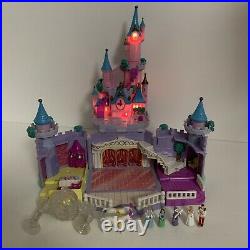Vintage Polly Pocket Disney Cinderella Castle 5 Figures Lights Carriage Bluebird