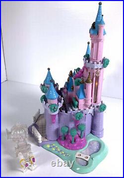 Vintage Polly Pocket Disney Cinderella Castle 5 Figures Lights Carriage Bluebird