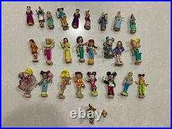 Vintage Polly Pocket Disney Magic Kingdom Castle Playset Figures Lot Of 27