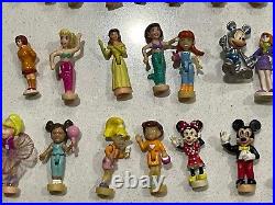 Vintage Polly Pocket Disney Magic Kingdom Castle Playset Figures Lot Of 27