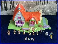 Vintage Polly Pocket Disney Snow White Cottage % COMPLETE + LIGHTS x 4