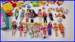 Vintage Polly Pocket Dolls With Clothes Accessories Pets Misc Parts Bulk Lot