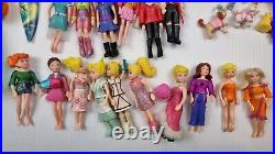 Vintage Polly Pocket Dolls With Clothes Accessories Pets Misc Parts Bulk Lot