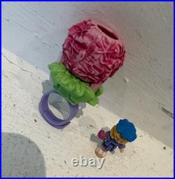 Vintage Polly Pocket Flower Surprise Ring & Figure 100% Complete Bluebird 1994