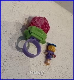 Vintage Polly Pocket Flower Surprise Ring & Figure 100% Complete Bluebird 1994