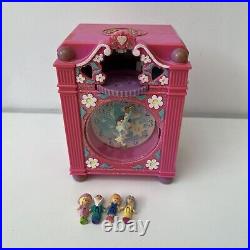 Vintage Polly Pocket Funtime Clock Pink Working Including Figures Bluebird 1991