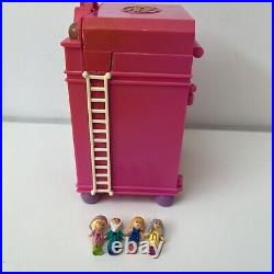 Vintage Polly Pocket Funtime Clock Pink Working Including Figures Bluebird 1991