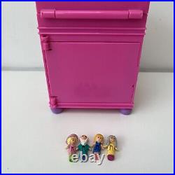 Vintage Polly Pocket Funtime Clock Pink Working Including Figures Bluebird 1991