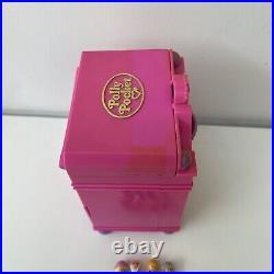 Vintage Polly Pocket Funtime Clock Pink Working Including Figures Bluebird 1991