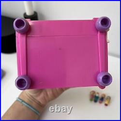 Vintage Polly Pocket Funtime Clock Pink Working Including Figures Bluebird 1991