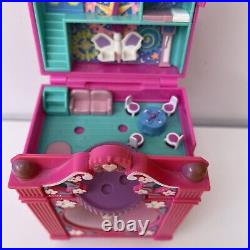 Vintage Polly Pocket Funtime Clock Pink Working Including Figures Bluebird 1991