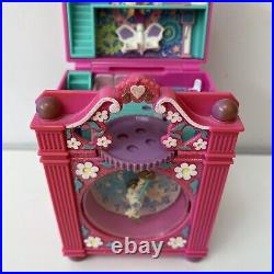 Vintage Polly Pocket Funtime Clock Pink Working Including Figures Bluebird 1991