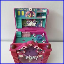 Vintage Polly Pocket Funtime Clock Pink Working Including Figures Bluebird 1991