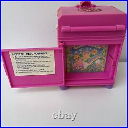 Vintage Polly Pocket Funtime Clock Pink Working Including Figures Bluebird 1991