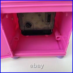 Vintage Polly Pocket Funtime Clock Pink Working Including Figures Bluebird 1991
