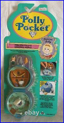 Vintage Polly Pocket Jewel Princess Undersea World MOC New 1992 Blue Compact