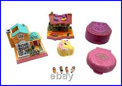 Vintage Polly Pocket Lot 2 Houses 3 Compact 4 fig 1992 Mattel Bluebird