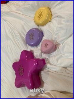 Vintage Polly Pocket Lot 4 Complete Sets with Original Figures Light-Up Blu
