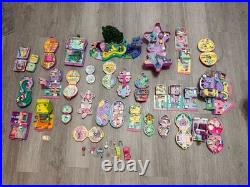 Vintage Polly Pocket Lot Compact Houses Lot of 32 + Some Figures Accessories